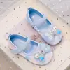 Sapatos de Princesa de Cristal para Meninas 2026 Verão Novos Sapatos de Performance Vestido da Bela Adormecida Sapato de Couro com Lantejoulas
