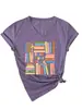 Leia Mais Livros Amazon Wish Site Independente Camiseta Feminina Elegante e Estilosa de Manga Curta com Decote V Camiseta Básica