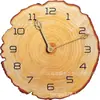 Reloj de Madera con Anillos Anuales y Veta de Madera Reloj de Pared para Sala de Estar Colgante de Pared Simple Decoración Creativa para el Hogar Dormitorio B&B Reloj Silencioso