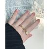 821 Diseño de Nicho Estilo K Lujo Accesible Ins Superficie Asimétrica Piedra Lunar Anillo Abierto Plata Esterlina S925 Textura Femenina