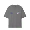 Camiseta Lavada con Estampado de Cuello Redondo Elegante para Mujer, Moda Nueva 2026, Estilo Europeo y Americano Transfronterizo 0085069