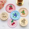 Nuevas Cabezas de Sello de Cobre Serie Floral en Relieve con Diseños de Cereza, Crisantemo Silvestre y Fresa, Cabezas de Sello de Cera Vegetal Artísticas, Venta al por Mayor de Fábrica