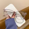 Óculos de Grau Transparentes Tendência Estilo Ins Influencer Lentes Anti-Luz Azul Armação Retro Estilo Harajuku