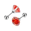 Ventas Directas de Fábrica Transfronterizos Europeos y Americanos Acero de Titanio Redondo Zirconio Estampado Garra Bola Tapón 3-8mm Cristal Aaa Coloridos Pendientes Huazi