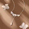 Colar S999 Prata Esterlina Batimento Cardíaco Flor de Jasmim Franja Temperamento Suave Elegante Sensação de Alto Padrão Estilo Floresta Corrente de Clavícula Dropshipping
