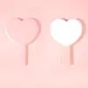 Nuevo Espejo de Maquillaje en Forma de Corazón con Logo Impreso, Espejo de Mango de Plástico de Alta Definición, Espejo Portátil de Mano