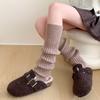 Calcetines de Cachemira con Pie para Mujer de Otoño e Invierno, Gruesos y Cálidos Y2K Tejidos Tubo Largo Pila Gris Estilo Coreano Jk Pantorrilla y Rodilla