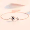 Pulsera Planeta de Ensueño para Mujer Estilo Coreano Pequeña Fresca Pulsera de Verano Pulsera Cielo Estrellado del Universo Pulsera de Cristal Azul de Moda