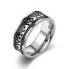 Anillo de Acero de Titanio Personalizado Estilo Europeo y Americano Moda Diseño de Aceite Corrosión Anillo para Hombre Joyería para Mano Venta al por Mayor