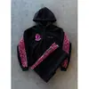 Sudadera con cremallera y rayas y pantalón de chándal de manga larga con capucha, estilo retro, callejero, Y2K, transfronterizo europeo y americano, chaqueta Ins