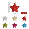 Polvo Dorado Transfronterizo Estrella de Cinco Puntas Estrella de Navidad Polvo Pegajoso Moldeo por Soplado Estrella de Cinco Puntas Estéreo Colgante Decoración para Árbol de Navidad
