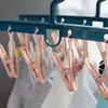 Pinzas Gruesas Multifuncionales Antideslizantes para Secado de Ropa en Casa para Calcetines y Ropa Interior, Colgador de 8 Pinzas, Tendedero a Prueba de Viento para Exteriores