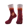 Calcetines Antibacterianos de Lana Merino, Calcetines Acolchados para Senderismo y Montañismo, Suela de Toalla Antideslizante, Calcetines Transpirables de Media Caña para Deportes al Aire Libre