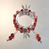 Venda Direta de Fábrica [Haiyu Xingchen] Pulseira Borboleta com uma Vibe Descolada, Borla Longa, Joia de Vidro Borboleta Etérea em Estilo Antigo