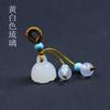 Ágata Natural de 12 mm Vaina de Loto Gota Pequeña Aventurina Oro Seda Jade Cristal Colgante Pequeño Accesorios de Colgante Pulsera Pulsera