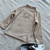 Camiseta de Capa Base para Niños con Estampado de Oso, Ropa Coreana para Niños, Estilo Otoño 2025, Top de Cuello Medio Alto para Bebé, Súper Suave