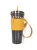 Nueva cubierta de taza portátil de cuero cubierta de taza portátil cubierta de taza de café de té de leche fácil de quitar cubierta de taza portátil