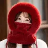 Gorro, Bufanda para el Cuello, Mascarilla, Gorro de Invierno a Prueba de Viento y Frío Todo en Uno para Mujer, Gorro de Felpa Cálido con Protección para las Orejas para Ciclismo, Gorro de Punto