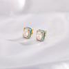 Brincos luminosos de cor criativa da Europa e dos Estados Unidos, brincos de clipe de orelha de diamante quadrado de personalidade para homens e mulheres, brincos da moda para uso diário na primavera e no verão, atacado