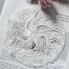 Nuevo Posavasos Redondo Tela de Encaje Bordada Blanca Pegatina DIY Hecho a Mano Francés Hueco Fino Ropa Encaje Accesorios