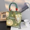Bolso Premium, Bolso Tote Portátil para el Trabajo y Salidas, Bolso Tejido de Gran Capacidad, Bolso Cuadrado Pequeño para Viajes Diarios, Bolsa de Almacenamiento
