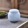 Mini Pote de Cerâmica para Chá, Pote Selado de Pó de Gesso, Pote para Armazenamento de Chá de Flores, Garrafa Pequena de Porcelana, Caixa de Chá Portátil