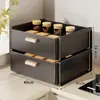 Estante de piso para horno de microondas de cocina, estante multifuncional de escritorio con cajones extraíbles en capas, estante de almacenamiento para encimera de horno