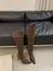 Botas Western Apiladas Estilo Páramo Ante Arrugado Retro 2026 Nueva Llegada Punta Puntiaguda Botas de Caballero Tacón Alto Botas Largas Hasta la Rodilla
