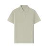 Camisa Polo de Negócios de Verão de Cor Pura com Lapela Manga Curta Roupa de Trabalho Logotipo Estampado Algodão Puro Colarinho Camisa Roupa de Trabalho de Negócios Manga Curta