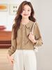 Camisa con Volantes 2024 Nueva para Mujer Lujo Ligero Gama Alta Manga Larga Diseño de Cuello Marino Top Primavera y Otoño Camisa Blanca