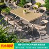 Mesa y silla de exterior para ocio, mesa y silla de terraza, mesa y silla de exterior para patio, jardín, mesa y silla de exterior, mesa de té y cafetería, conjunto de tres piezas