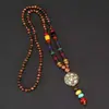Collar de Xizang Más Vendido Versátil para Hombres y Mujeres Estilo Étnico Vintage Cadena de Lana Accesorios para Ropa Larga de Algodón y Lino Viaje de Madera