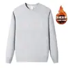 Camada de base masculina personalizada de manga comprida, novo estilo, quente para outono e inverno, forrada com fleece, espessada, moletom masculino de cor sólida
