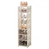 Zapatero Simple para Entrada de Casa, Gabinete Estrecho Pequeño de Múltiples Niveles Ahorrador de Espacio, Artefacto de Almacenamiento para Dormitorio, Estante de Almacenamiento para Espacios Pequeños, Caja de Zapatos