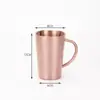 Caneca de Aço Inoxidável 304 com Padrão Martelo e Alça, Caneca de Café de Camada Dupla com Isolamento Térmico Anti-queimadura, Caneca de Bebida Coreana para Crianças