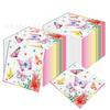 Toalla de papel cuadrada con diseño de mariposas de tinta MM166-ZJ para fiestas y festividades, vajilla desechable para fiestas y festividades.