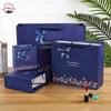 Buquê de Negócios da Moda Laço Lateral Azul Sacola de Presente Requintada Sacola de Papel Pequena de Alta Qualidade Sacola de Presente para Perfume Estilo Literário