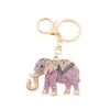 Llavero de Metal con Elefante de Pedrería Anillo Animal Regalo de Navidad Colgante para Mochila Venta Caliente Transfronteriza Mayoreo