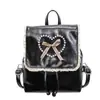 Bolsa Tote para Comuteiro de Moda Transfronteiriça para Mulheres 2025 Inverno Nova Tendência Acabamento em Renda Casual Ombro Único Mochila de Ombro Duplo