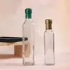 Fabricante de Botellas Transparentes Cuadradas y Redondas para Aceite de Oliva, Botellas Selladas para Aceite de Camelia, Botellas Dispensadoras de Vidrio Sin Plomo para Salsa de Soja y Vinagre de Cocina