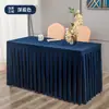 Mantel de Mesa de Conferencias Rectangular Rayas Habitación Exposición Evento Cubierta de Mesa de Terciopelo Borde de Mesa