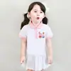 Camisa Polo Estilo Colegio Comercio Exterior Ropa Infantil Ropa de Verano Falda Infantil de Dibujos Animados Vestido Elegante de Manga Corta Plisado para Niña Moderno