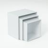 Caja de almacenamiento cuadrada blanca de acrílico directa de fábrica, caja de exhibición manual de juguetes, caja de cinco lados para pastel de postre
