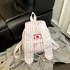Mochila Rayada Estilo Coreano con Orejas de Conejo, Colores Contrastantes, Diseño de Estrella, Gran Capacidad, Adecuada para Viajes Diarios, Estudiantes, Salidas y Viajes
