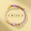Pulsera de cuerda roja tejida a mano DIY para niños y bebés, productos semiacabados, pulsera de cuentas de la suerte para llevar, nudo de melocotón para hombres y mujeres