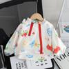 Ropa Exterior para Niñas Primavera y Otoño 2025 Nueva Chaqueta de Doble Capa Bebé Cremallera de Doble Hilera con Capucha Ropa para Niños