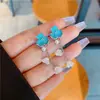 2023 Nuevos pendientes de borla y flor color azul bruma moda nacional nuevo estilo chino pendientes estilo antiguo temperamento de alta calidad moda nacional