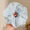 Elástico de Cabelo Oversized Estilo Coreano Intestino de Porco, Corda de Cabelo Versátil com Renda de Bolinhas, Elástico para Rabo de Cavalo Alto, Elástico de Borracha, Acessório de Cabelo de Alta Qualidade