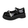 Sapatos Muffin Estilo Fragrância Estilo Francês Mary Jane Femininos 2025 Primavera e Verão Novos Combinam com Tudo Solado Grosso Pérola JK Sapatos de Couro