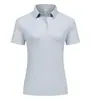 Nova Camisa Polo Esportiva Personalizada para Comércio Exterior Secagem Rápida Respirável Cintura Marcada Alta Elasticidade Manga Curta Feminina Esportes ao Ar Livre Polo